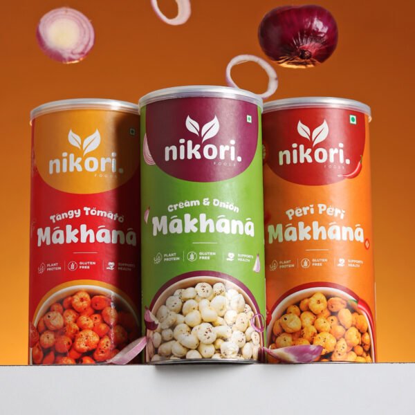 IMG_8787 Cream & Onion Makhana - Healthy, Gluten-Free, Plant Protein Snack 77g Fox Nut (1 x 77 g)